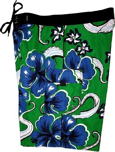 Short De Bain Boardshort Greenlines Guethary – Vert – Taille 30 Homme – Neuf Avec étiquettes