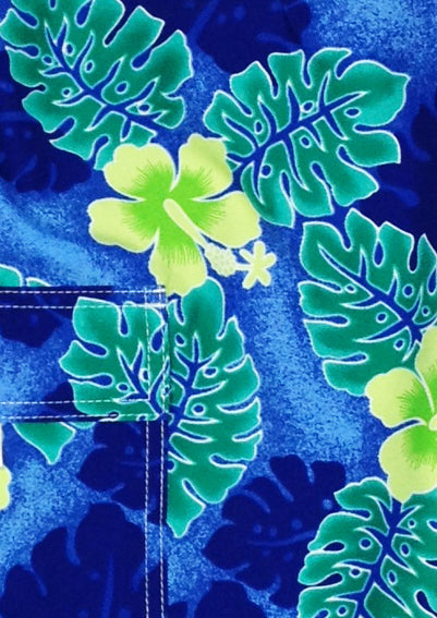 "Elm Street" Women's Back Pocket Board Shorts (Blue)