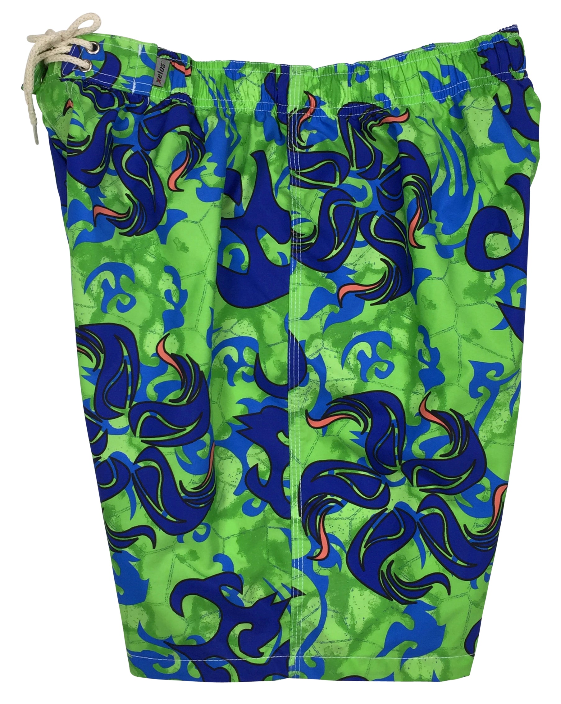 "Limelight" ELASTIC WAIST Mens Board Shorts - 7" Inseam (Green)