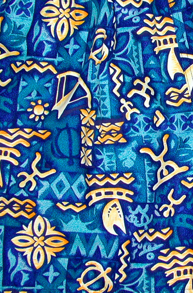Men's "Jungle Cruise" (Blue) Swim Trunks (with mesh liner) - 4.5" Retro Shortie