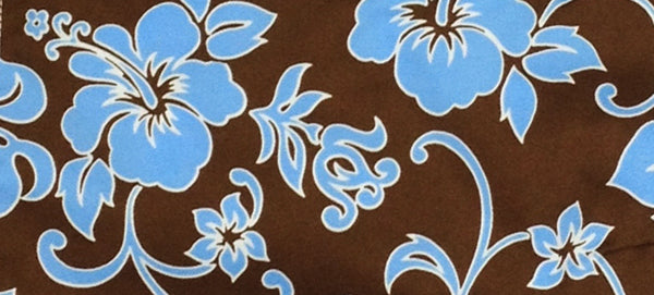 "Pure Hibiscus" Little Kids Board (Swim) Shorts (Brown + Blue)