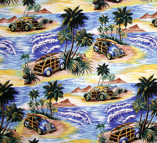 "Getaway Car" Men's Board Shorts - 7" Inseam (Blue)
