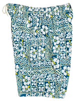"Background Check" Womens Elastic Waist Swim Board Shorts. REGULAR Rise + 11" Inseam - Board Shorts World Outlet