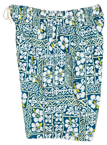 "Background Check" Womens Elastic Waist Swim Board Shorts. REGULAR Rise + 11" Inseam - Board Shorts World Outlet