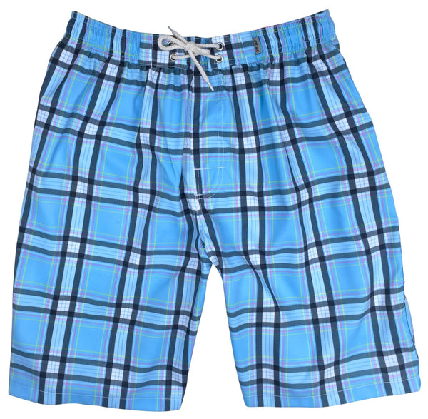 "Casual Friday" (Blue) 20"-27" Elastic Waist Board Shorts - Board Shorts World Outlet