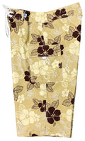 "Dew Drops" (Tan) Swim Clamdiggers - Board Shorts World Outlet
