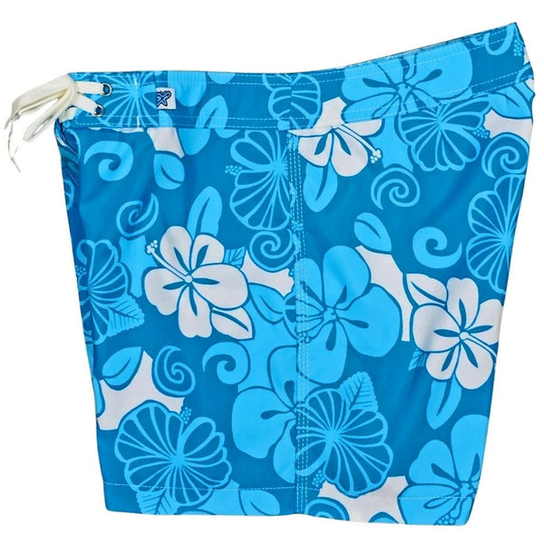 "Dream Girl" (Blue) 5" Womens Back Pocket Board Shorts - Board Shorts World Outlet