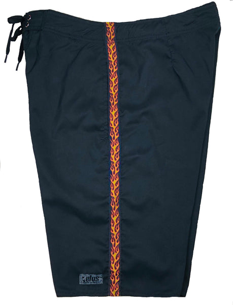 "Fire Marshall" (Black) 23" SIDE POCKETS Men's Board Shorts - Board Shorts World Outlet