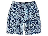 "Free at Last" (Blue) 22" Long Swim Trunks (with mesh liner / side pockets) - 100% Cotton - Board Shorts World Outlet
