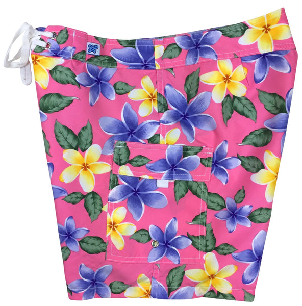 "Free Roaming" 7" Women's Cargo + Back Pocket Board Shorts (Pink) - Board Shorts World Outlet