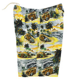 "Getaway Car" (Charcoal) 22" Long Swim Trunks (with mesh liner / side pockets) - Board Shorts World Outlet