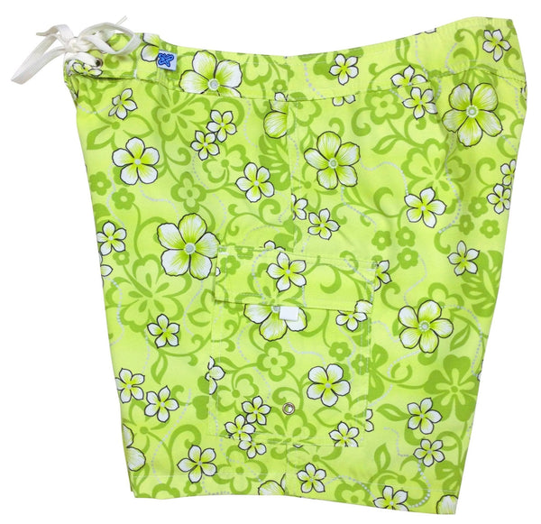 "Haywire" 7" Womens Cargo + Back Pocket Board Shorts (Green) - Board Shorts World Outlet