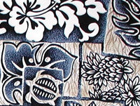 "Hieroglyphics" (Sand+Sea) Men's Swim Trunks (with mesh liner / side pockets) - 6.5" Mid Length - Board Shorts World Outlet
