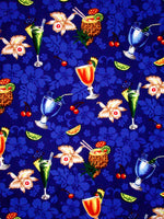 "Hurry Sundown" Mens Board Shorts - 7" Inseam (Blue) - Board Shorts World Outlet