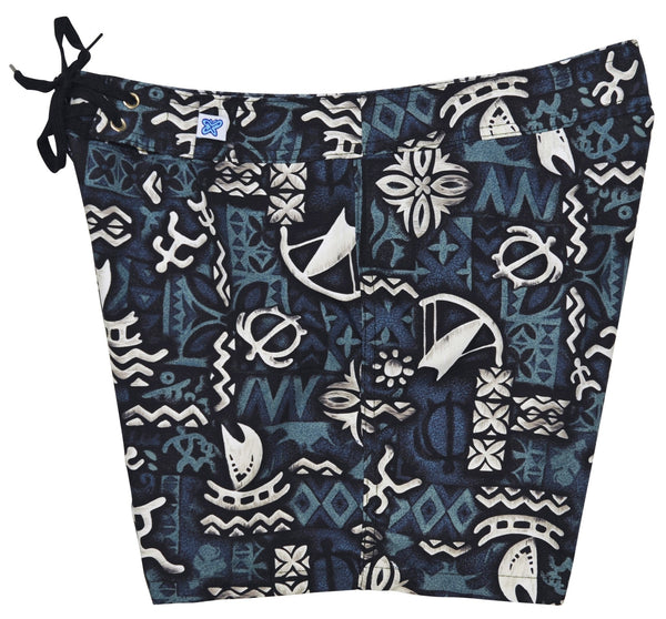 "Jungle Cruise" Women's Back Pocket Board Shorts (Charcoal) - Board Shorts World Outlet