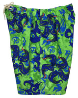 "Limelight" (Green) 21" Elastic Waist Board Shorts - Board Shorts World Outlet