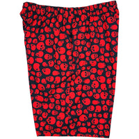 "Live to Ride" (Black + Red) 18" Swim Trunks (with mesh liner / side pockets) - Board Shorts World Outlet