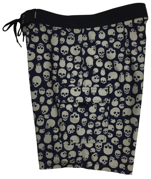 "Live to Ride" Men's Board Shorts - 7" Inseam (Black + Charcoal) - Board Shorts World Outlet