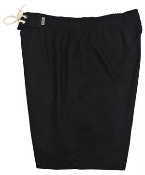 "Lost Weekend Solid" (Black w/Black Stitching) 17"-19" Outseam ELASTIC WAIST Men's Board Shorts - Board Shorts World Outlet