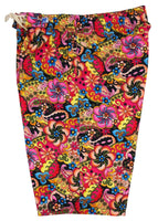 "Lucy in the Sky" Women's Elastic Waist Swim Board Shorts. HIGHER WAIST/RISE + 11" Inseam (Black) - Board Shorts World Outlet