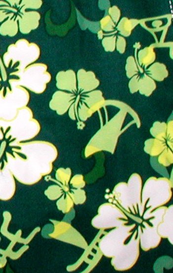 "Memory Lane" 5" Women's Back Pocket Board Shorts (Green) - Board Shorts World Outlet
