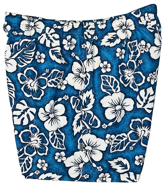 Mens "Empirical Age" Swim Trunks (with mesh liner) - Blue - Retro Shortie - Board Shorts World Outlet
