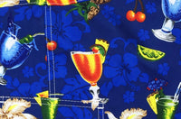 Men's "Hurry Sundown" (Blue) Swim Trunks (with mesh liner) - 4.5" Retro Shortie - Board Shorts World Outlet