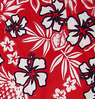 Men's "North Shore" (Red) Swim Trunks (with mesh liner) - 4.5" Retro Shortie - Board Shorts World Outlet
