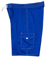 "Pack Rat" 4 Pocket (Double Cargo + Side) 20" - 28" Men's Board Shorts (Royal) - Board Shorts World Outlet
