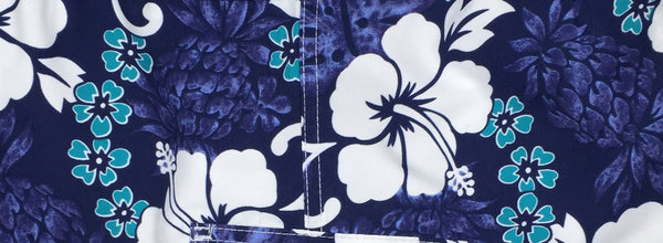 "Pina Colada" (Indigo) Women's Elastic Waist Swim Board Shorts. REGULAR Rise + 11" Inseam - Board Shorts World Outlet
