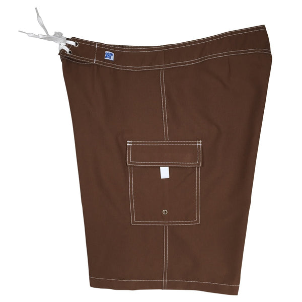 Solid (Cinnamon) Women's Cargo + Back Pocket Board/Swim Shorts - 10.5" - Board Shorts World Outlet