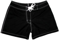 Solid Girls Board (Swim) Shorts (Black) - Board Shorts World Outlet