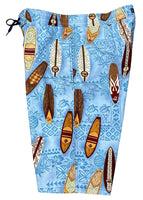 "Standing Room Only" (Blue) 22" Side Pockets Men's Board Shorts - Board Shorts World Outlet