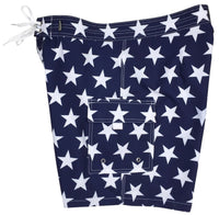 "Star Struck" (Navy) Mens Double Cargo Board Shorts - Retro Shortie - 5" - Board Shorts World Outlet