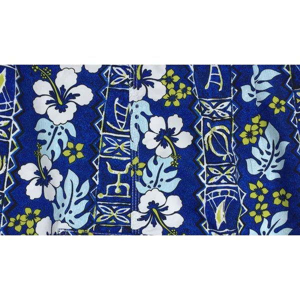 "Tortugas" (Blue) 22" - 24" Double Cargo Pocket Men's Board Shorts - Board Shorts World Outlet