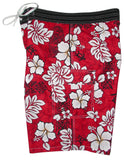 "Tribal Council" (Red) 20" - 27" Double Cargo Pocket Men's Board Shorts - Board Shorts World Outlet
