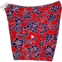 "Warming Trend" (Red +Blue) 7" Womens Cargo + Back Pocket Board Shorts - Board Shorts World Outlet