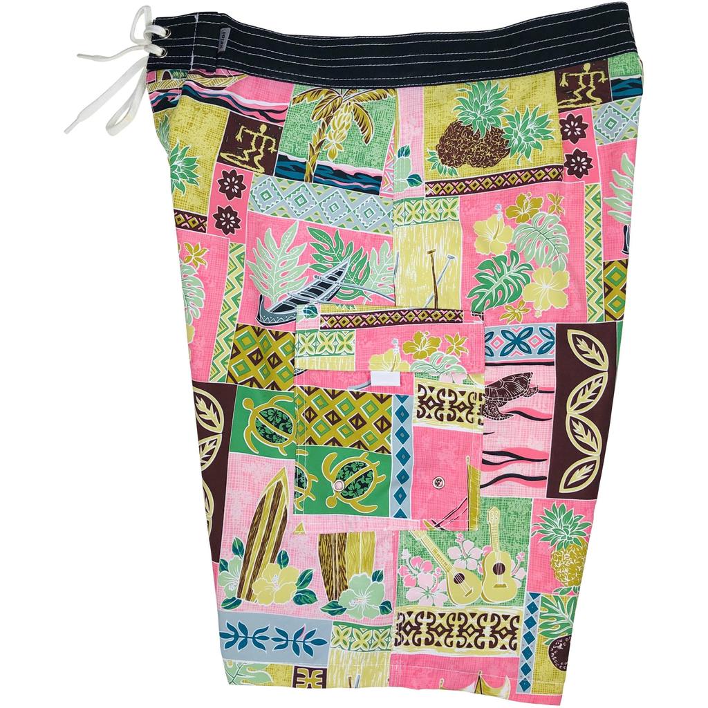 "3 Day Weekend" (Pink) Double Cargo Pocket Board Shorts - Board Shorts World Outlet