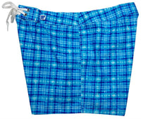"Banker's Hours" 5" Womens Back Pocket Board Shorts (Blue)