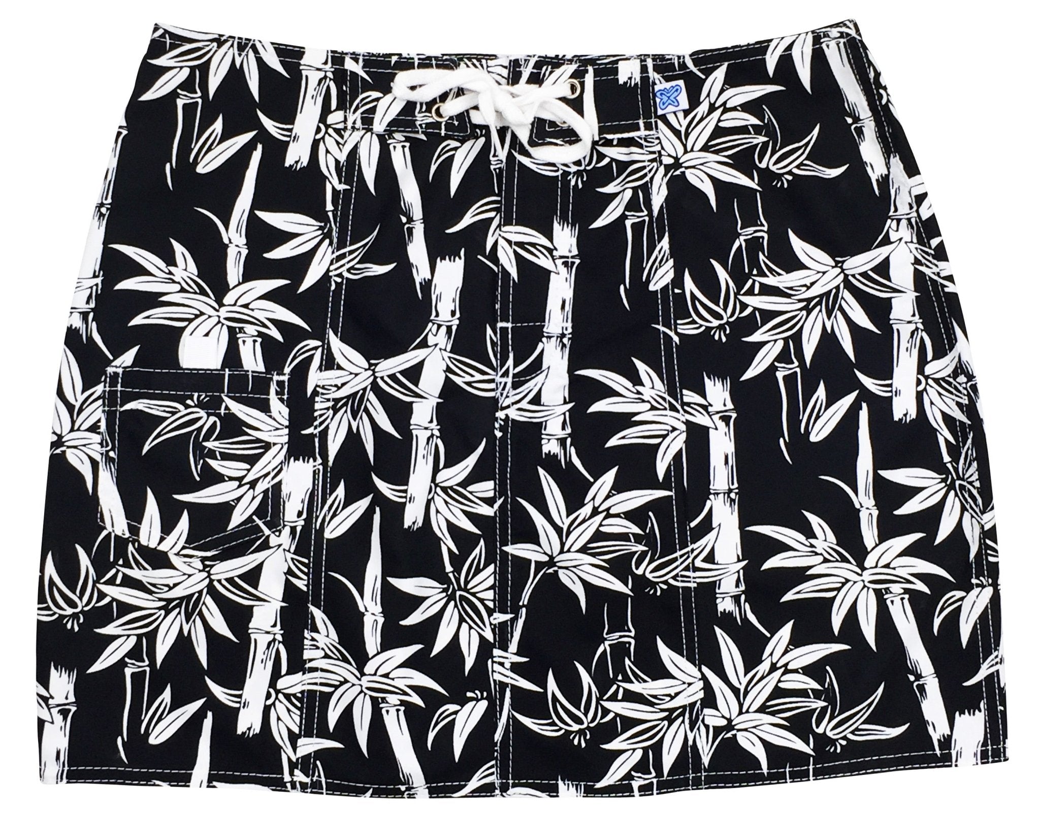 "Branch Out" Bamboo Print Original Style Board Skirt (Black)