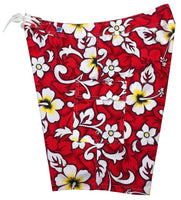 "Charm School" (Red) Women's Cargo + Back Pocket Board/Swim Shorts - 10.5"