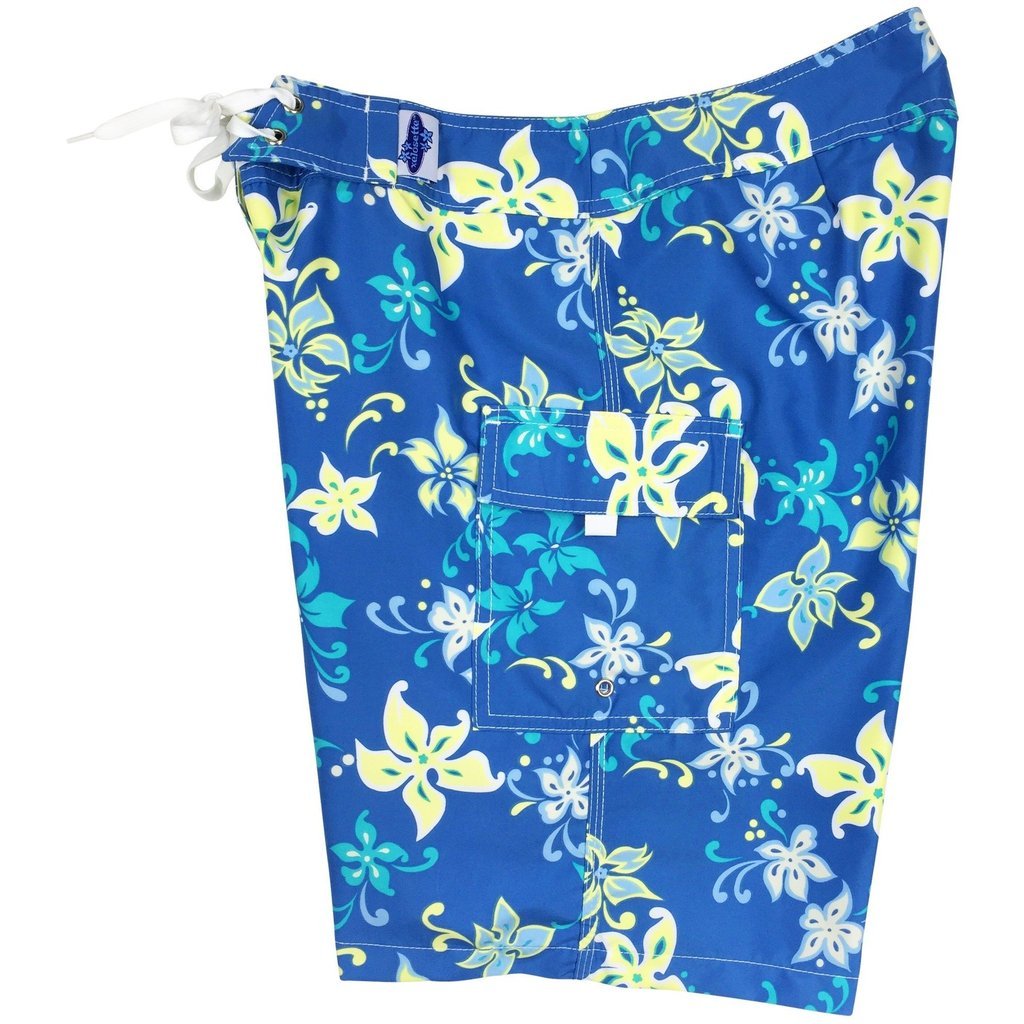"Chick Flick" (Blue) Womens Board/Swim Shorts - 10.5" - Board Shorts World Outlet