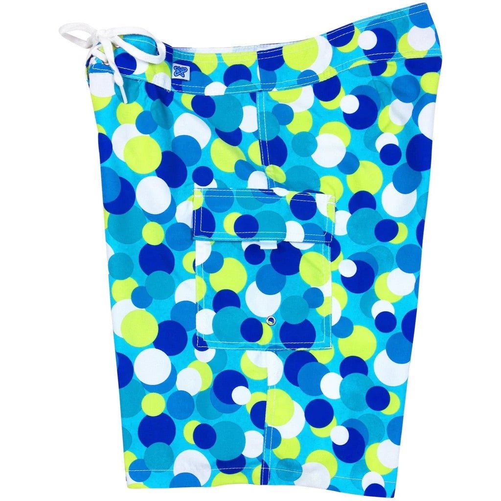 "Coin Toss" (Aqua) Womens Board/Swim Shorts - 10.5" - Board Shorts World Outlet