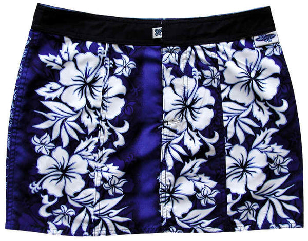 "Conga Line" Hipster Board Skirt (Blue) - Board Shorts World Outlet