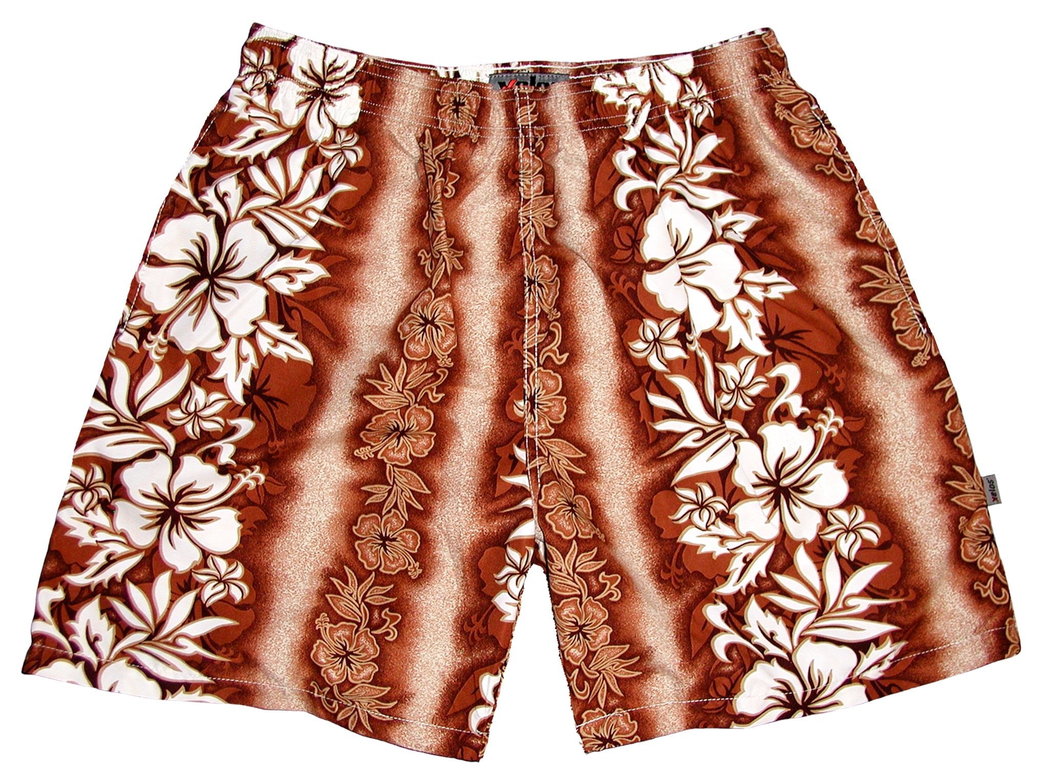 "Conga Line" (Sand) Swim Trunks (with mesh liner / side pockets) - 6.5" Mid Length - Board Shorts World Outlet