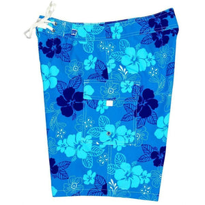 "Dew Drops" (Blue) Womens Board/Swim Shorts - 10.5" - Board Shorts World Outlet