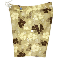 "Dew Drops" (Tan) Womens Board/Swim Shorts - 10.5" - Board Shorts World Outlet