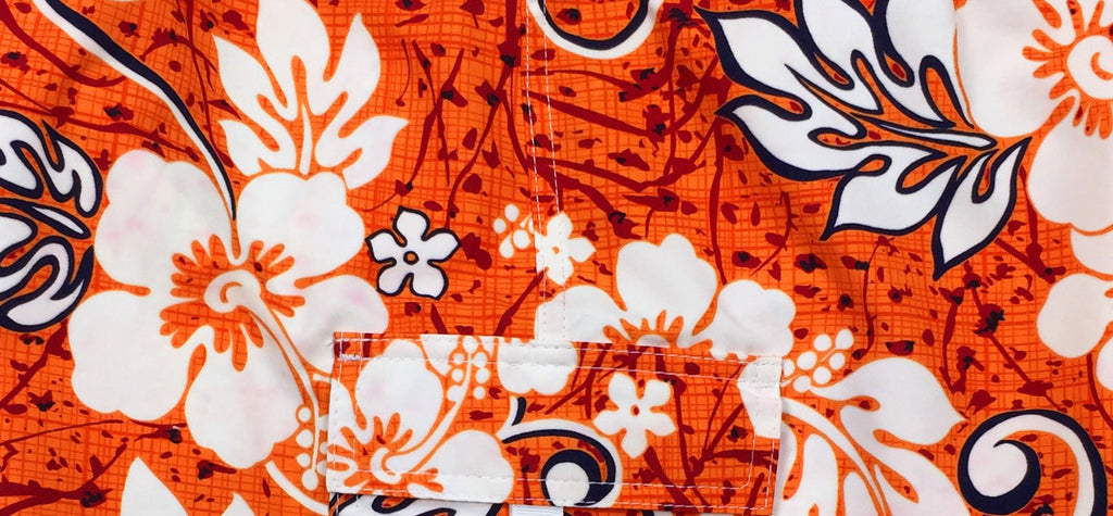 "Drop Cloth" (Orange) Double Cargo Pocket Board Shorts - Board Shorts World Outlet