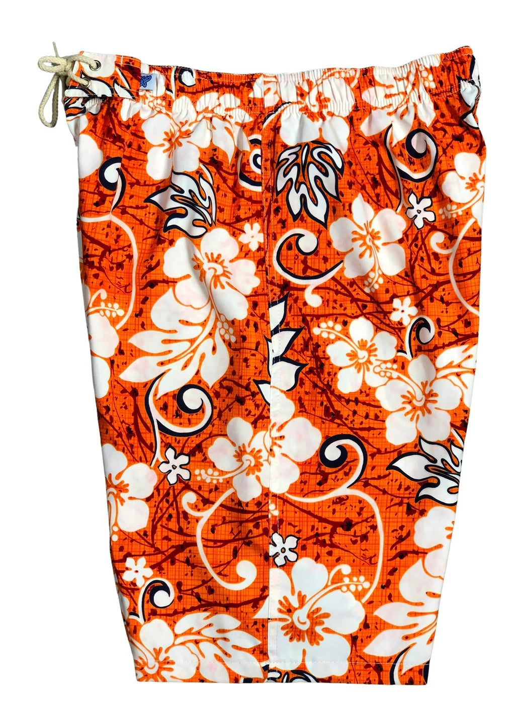 "Drop Cloth" (Orange) Womens Elastic Waist Swim Board Shorts. REGULAR Rise + 11" Inseam - Board Shorts World Outlet