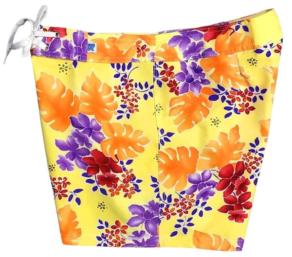 "East of Eden" 5" Womens Back Pocket Board Shorts (Orange) - Board Shorts World Outlet